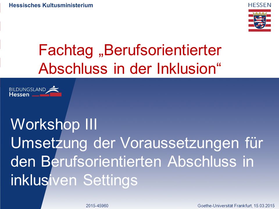 Fachtag „Berufsorientierter Abschluss in der Inklusion
