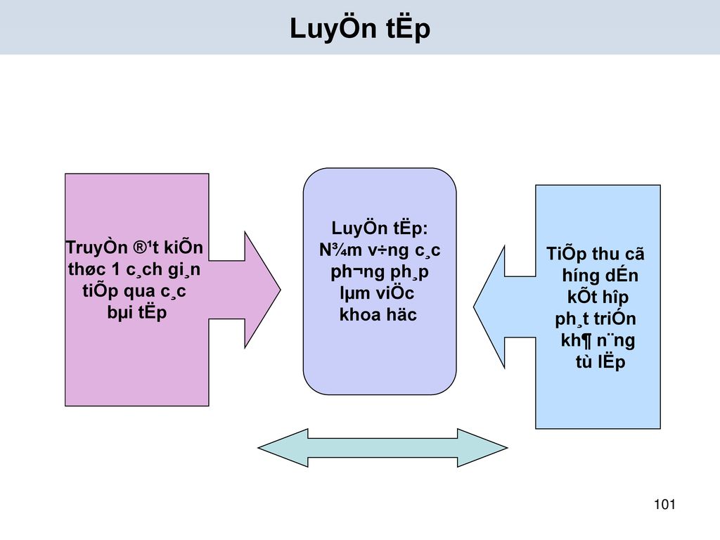 LuyÖn tËp LuyÖn tËp: N¾m v÷ng c¸c ph­¬ng ph¸p lµm viÖc khoa häc