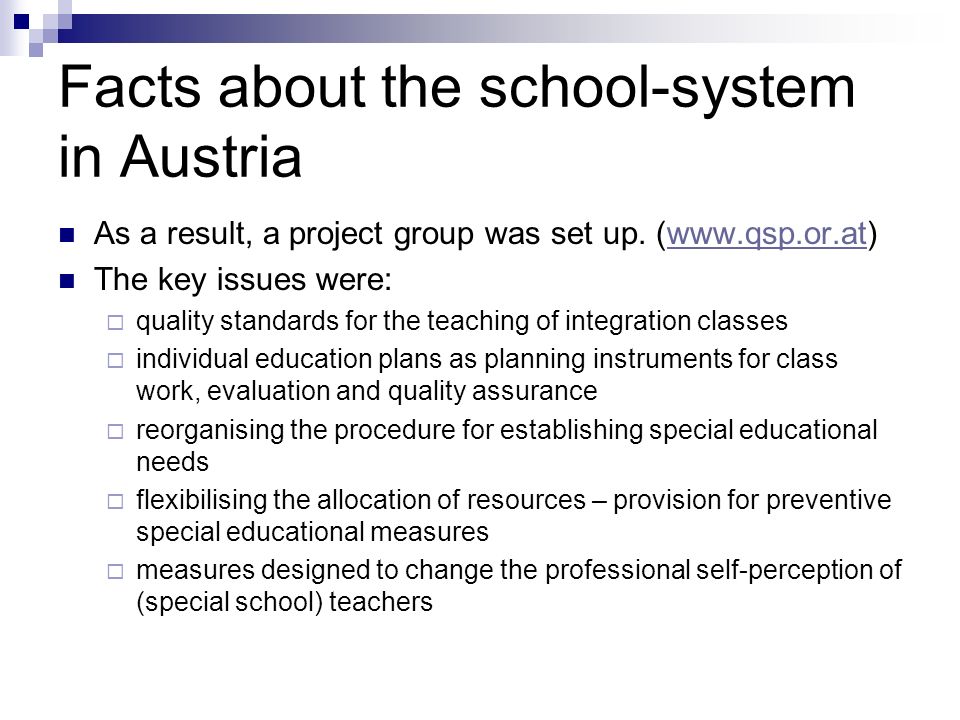 Facts about the school-system in Austria