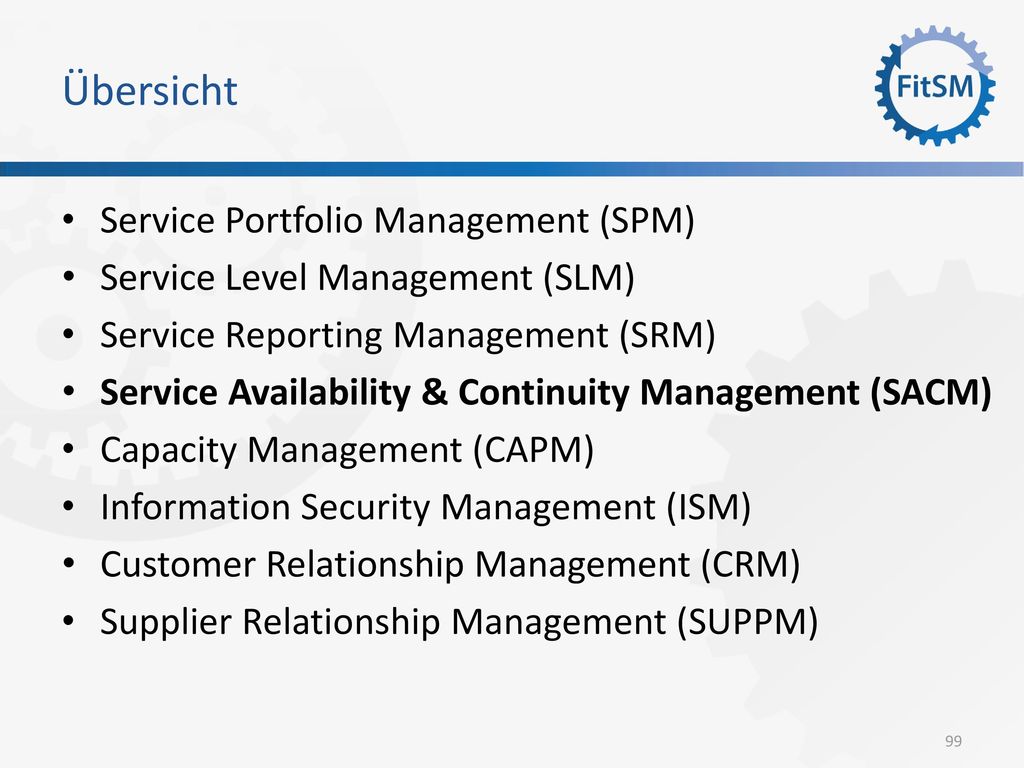 Übersicht Service Portfolio Management (SPM)