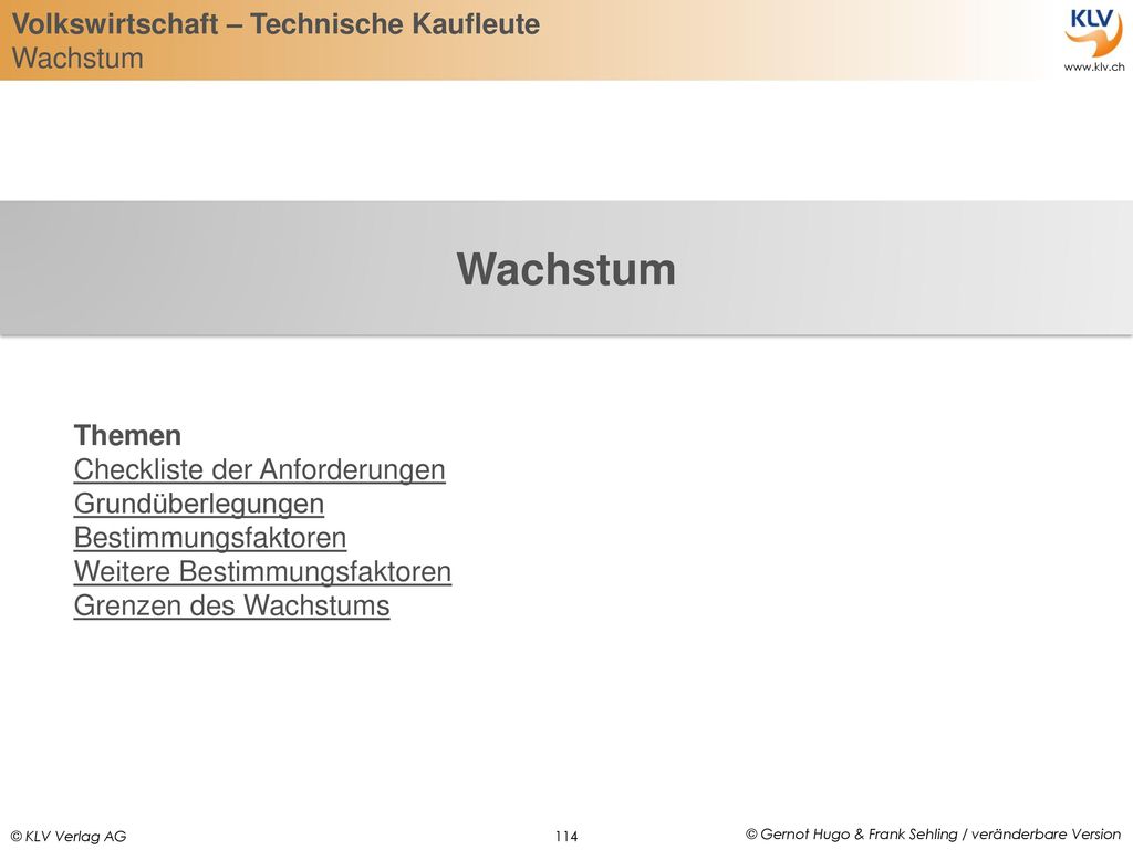 Wachstum Themen Checkliste der Anforderungen Grundüberlegungen