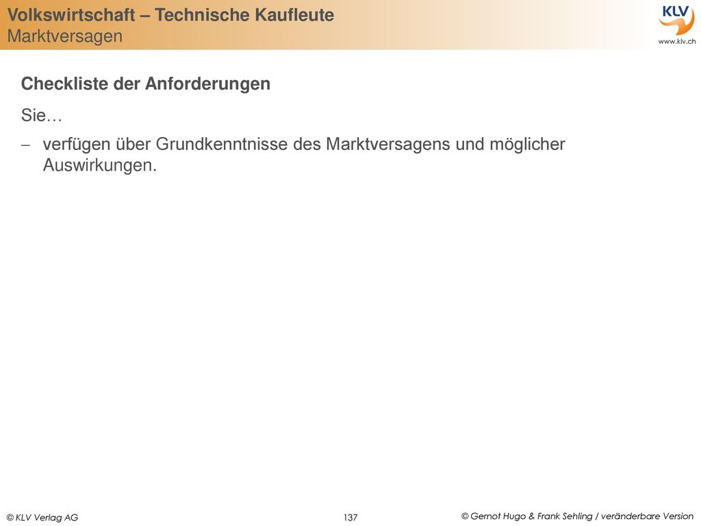 Checkliste der Anforderungen