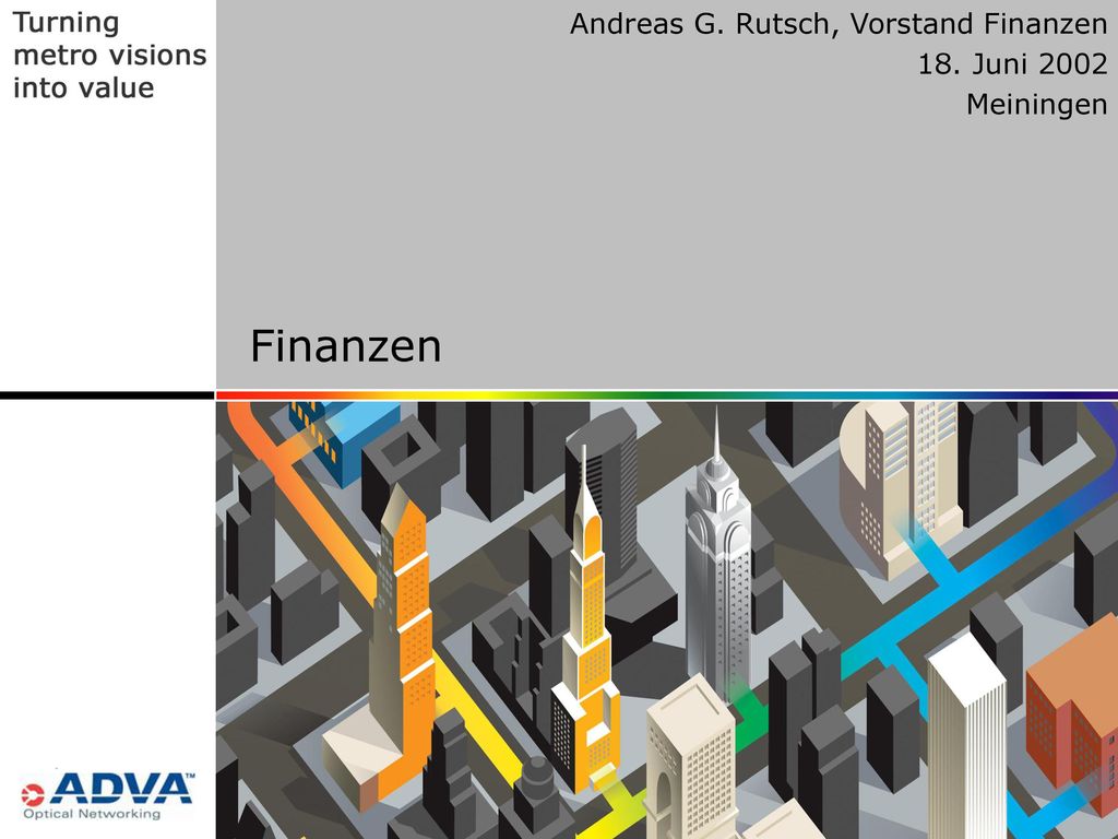Finanzen Andreas G. Rutsch, Vorstand Finanzen 18. Juni 2002 Meiningen
