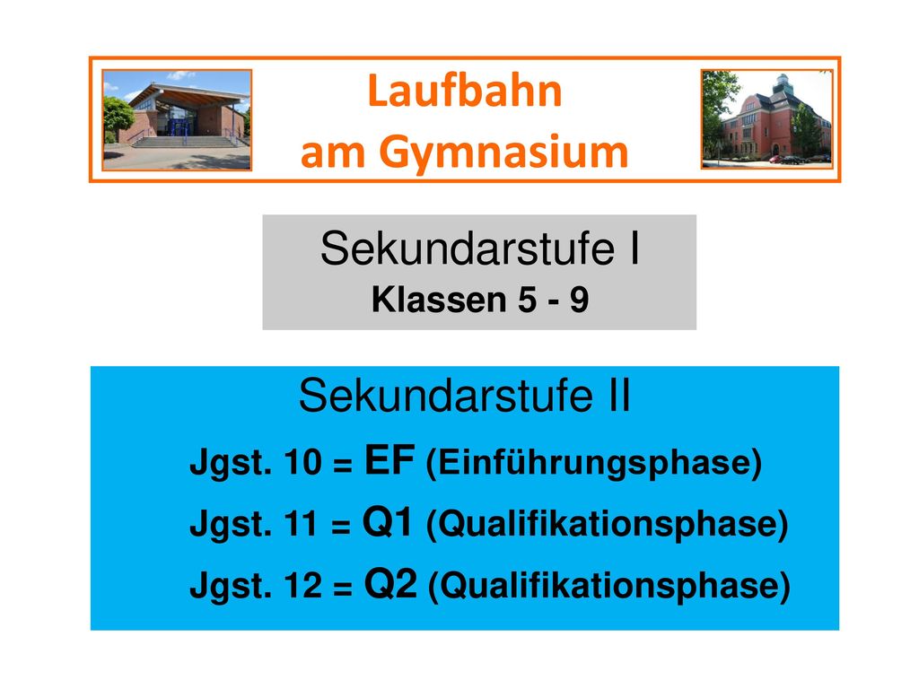 Laufbahn am Gymnasium Sekundarstufe I Sekundarstufe II Klassen 5 - 9