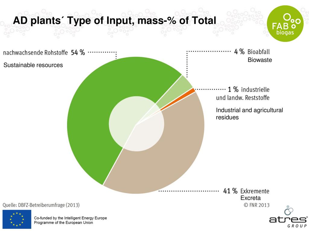 AD plants´ Type of Input, mass-% of Total