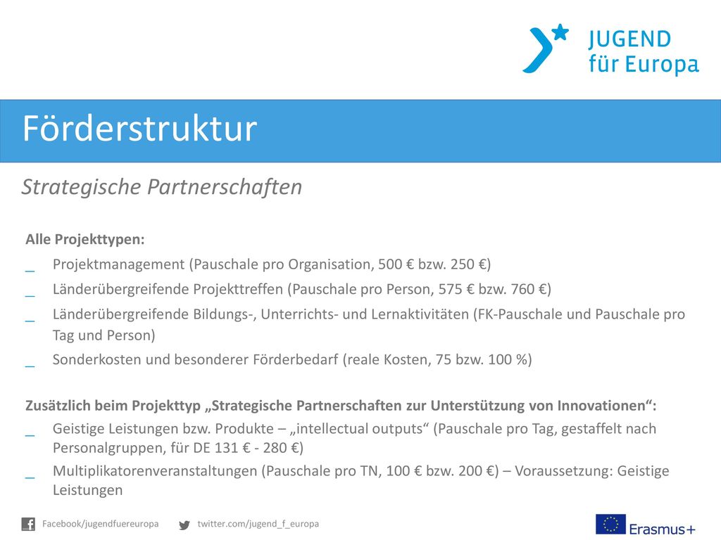 Förderstruktur Strategische Partnerschaften Alle Projekttypen: