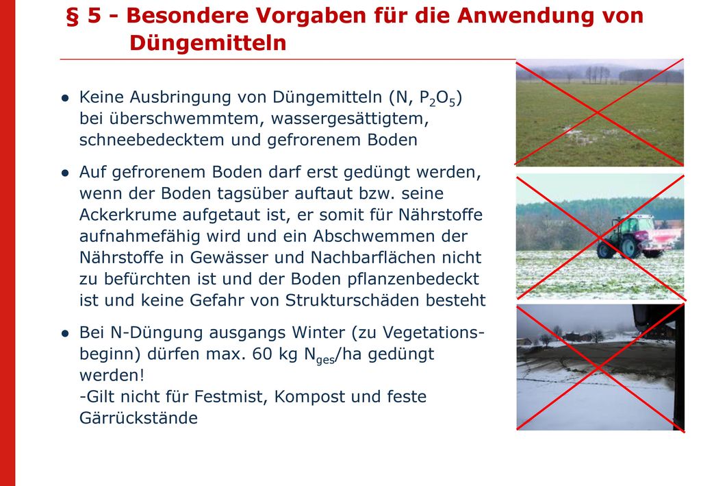 § 5 - Besondere Vorgaben für die Anwendung von Düngemitteln