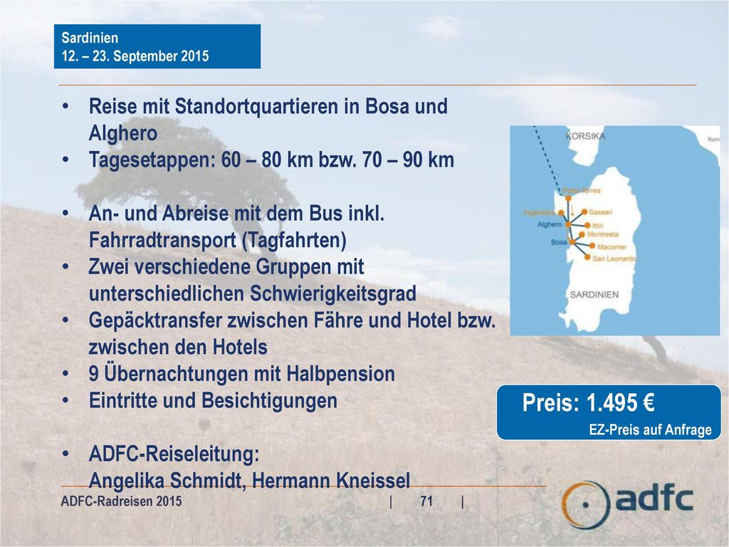 Preis: € Reise mit Standortquartieren in Bosa und Alghero