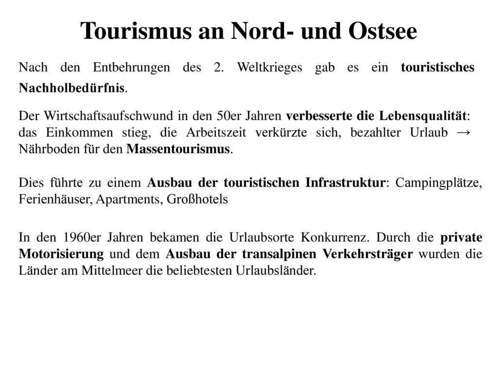 Tourismus an Nord- und Ostsee