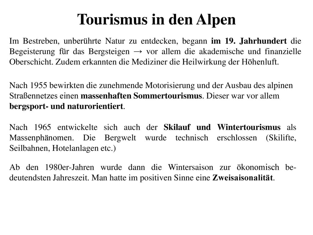 Tourismus in den Alpen