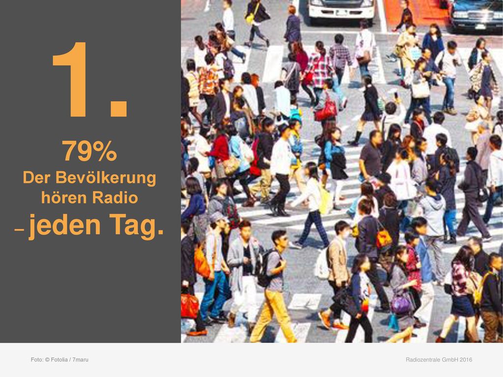 1. 79% Der Bevölkerung hören Radio – jeden Tag.