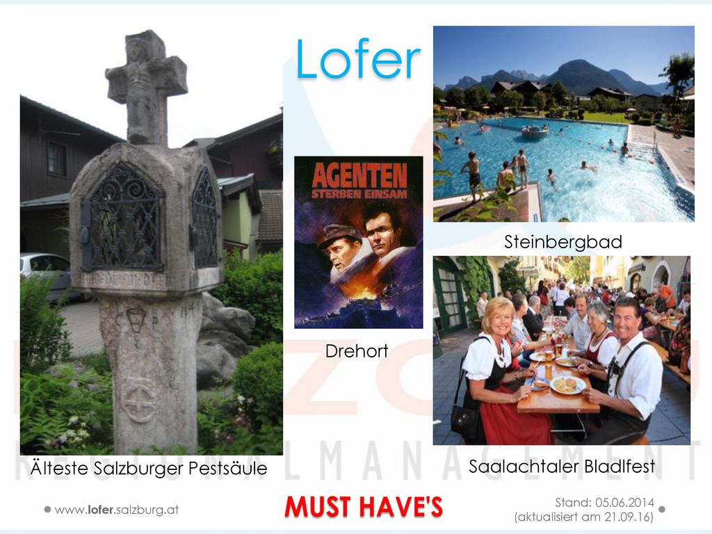 Lofer MUST HAVE S Steinbergbad Drehort Älteste Salzburger Pestsäule