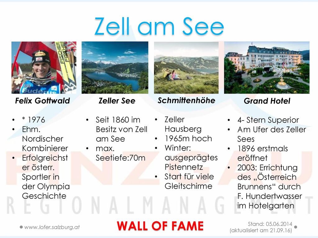 Zell am See WALL OF FAME Felix Gottwald * 1976