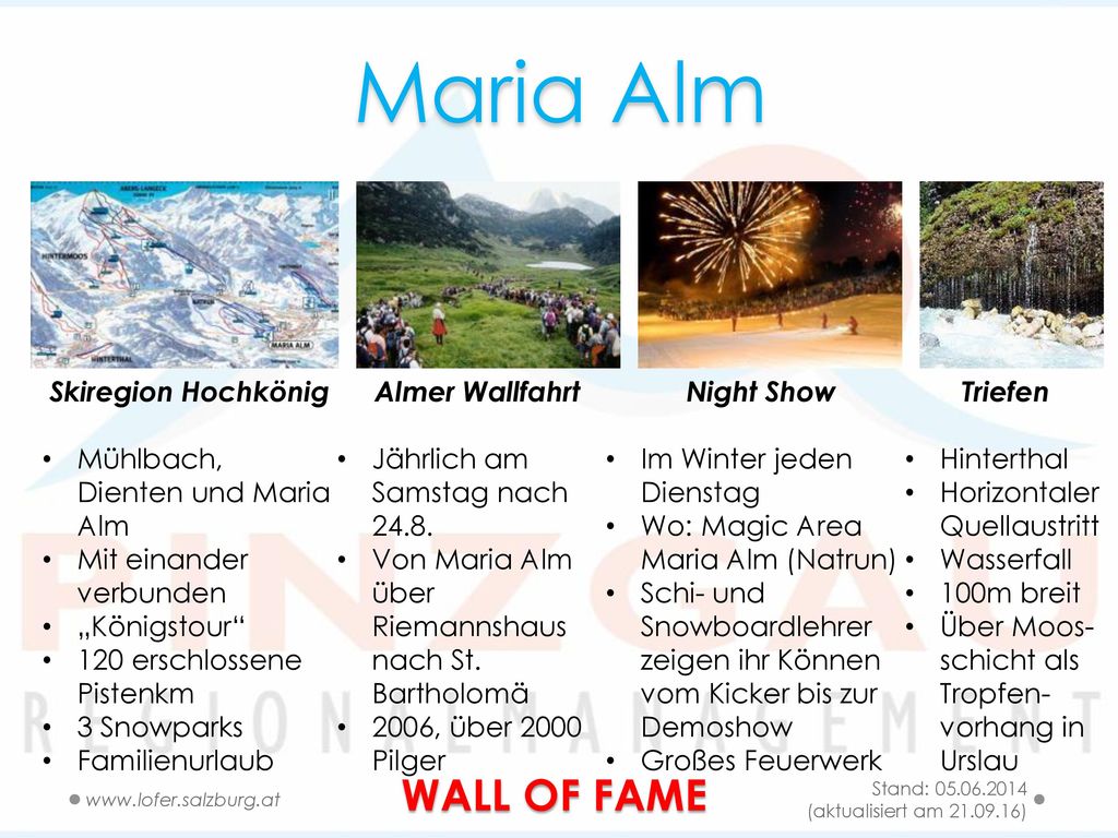 Maria Alm WALL OF FAME Skiregion Hochkönig