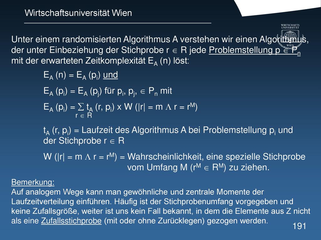 EA (pi) = EA (pj) für pi, pj,  Pn mit