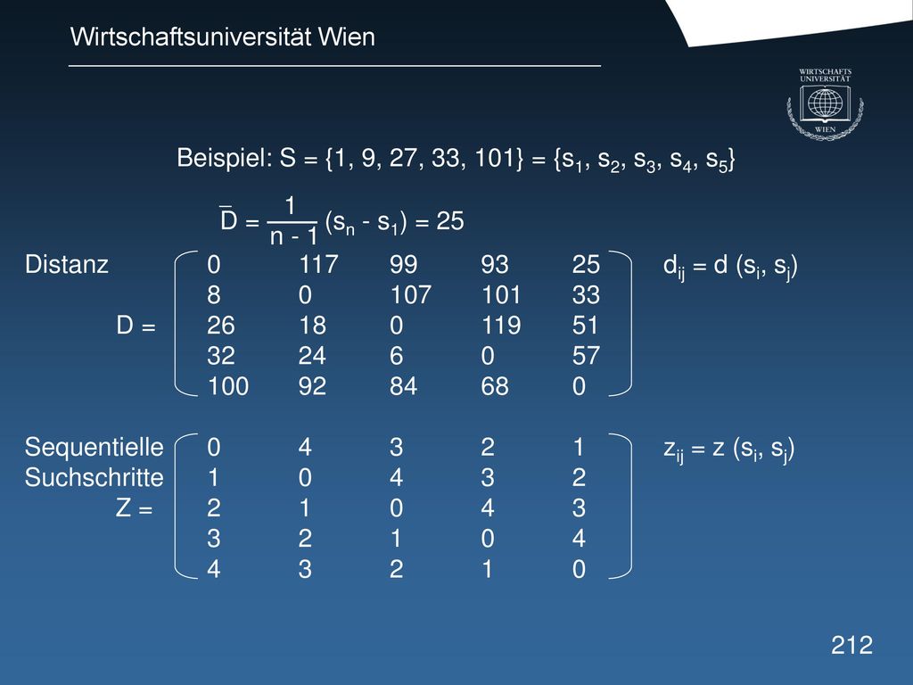 Beispiel: S = {1, 9, 27, 33, 101} = {s1, s2, s3, s4, s5}