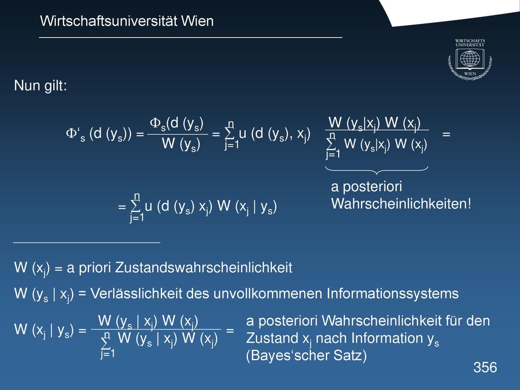 s(d (ys) n W (ys|xj) W (xj) ‘s (d (ys)) = =  u (d (ys), xj) =