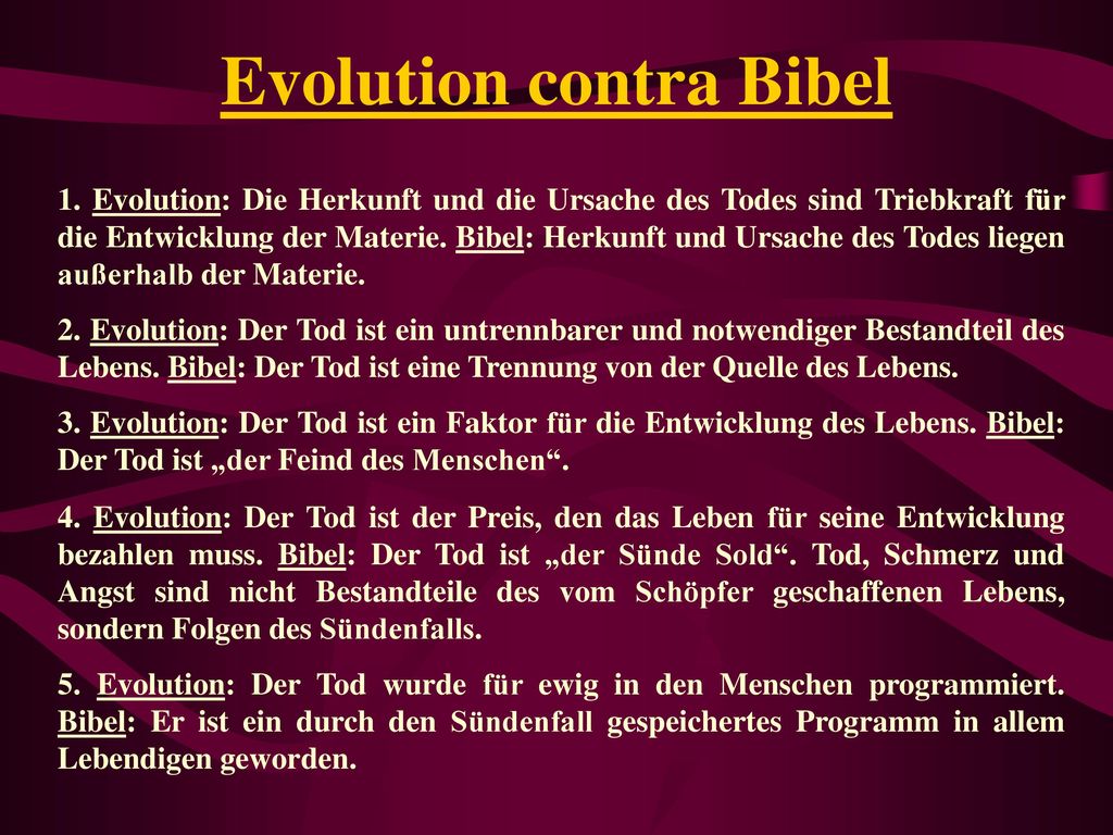 Evolution contra Bibel
