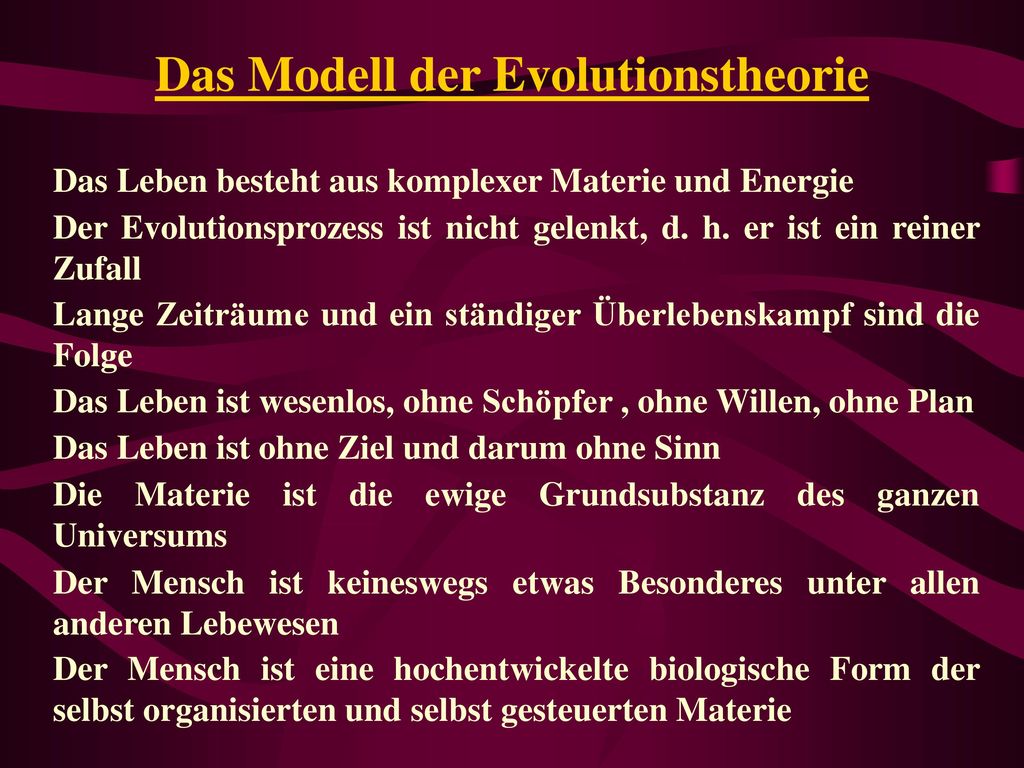 Das Modell der Evolutionstheorie