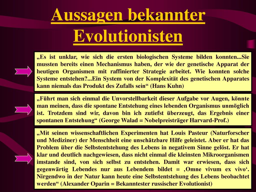 Aussagen bekannter Evolutionisten