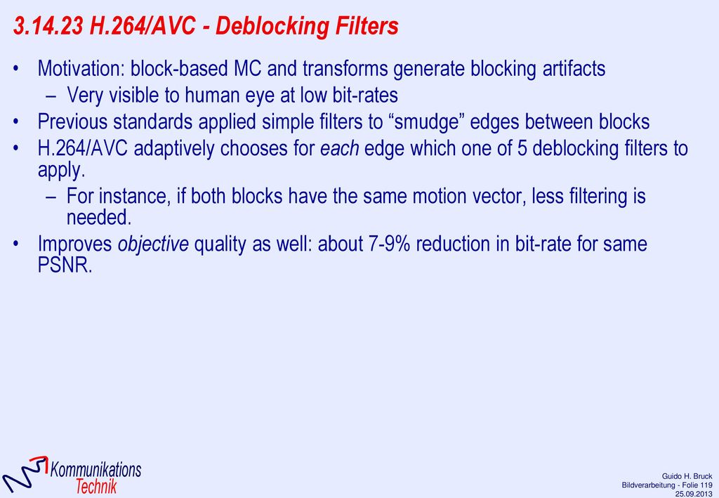 H.264/AVC - Deblocking Filters