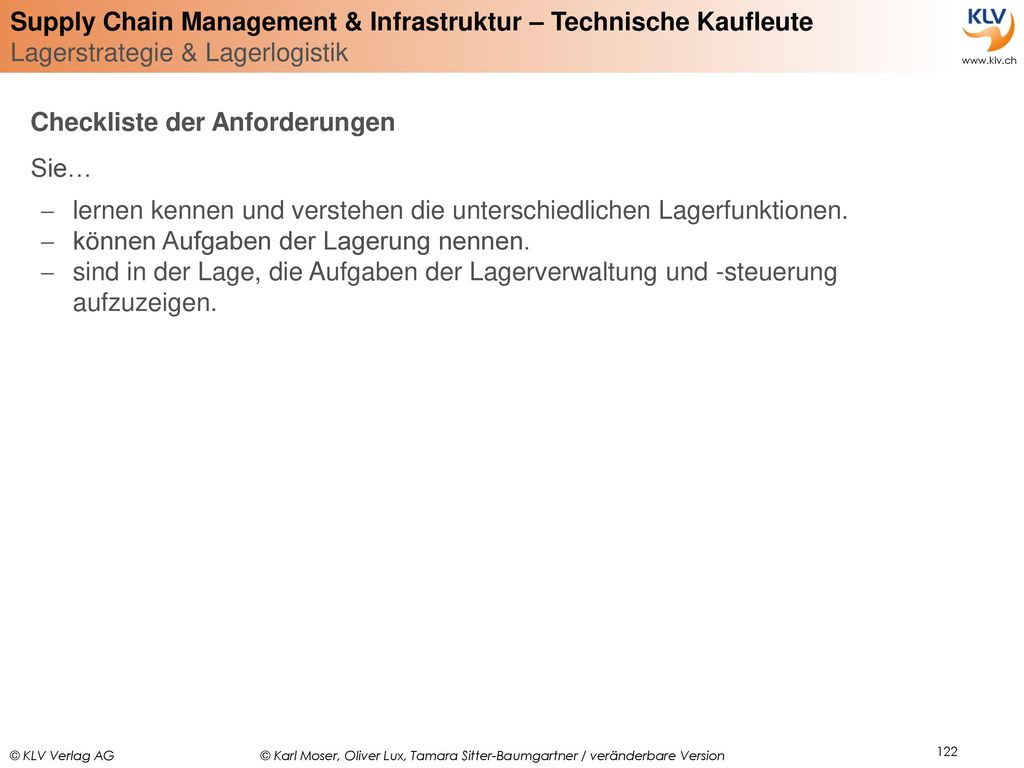 Checkliste der Anforderungen