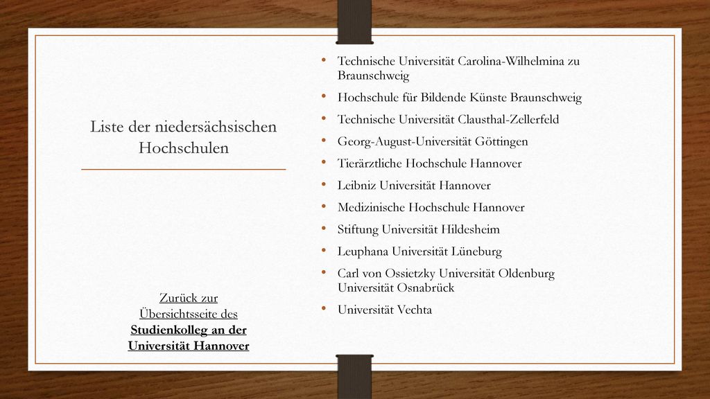 Liste der niedersächsischen Hochschulen