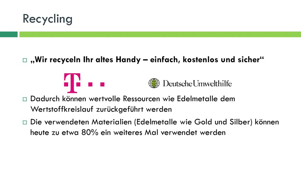 Recycling „Wir recyceln Ihr altes Handy – einfach, kostenlos und sicher