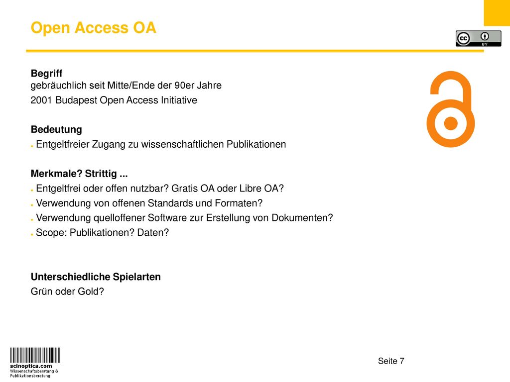 Open Access OA Begriff gebräuchlich seit Mitte/Ende der 90er Jahre