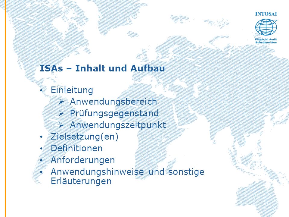 ISAs – Inhalt und Aufbau