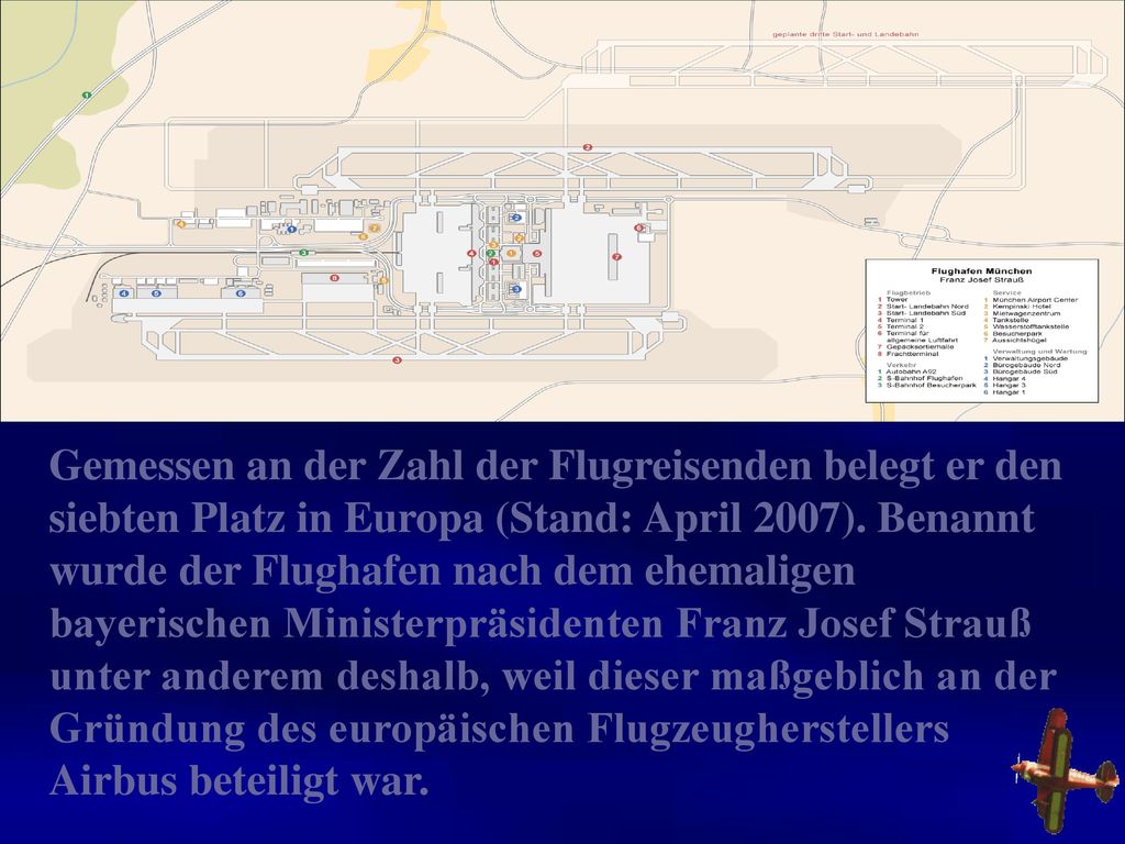 Gemessen an der Zahl der Flugreisenden belegt er den siebten Platz in Europa (Stand: April 2007).
