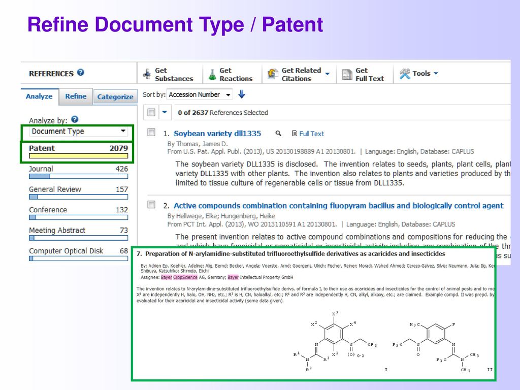 Refine Document Type / Patent