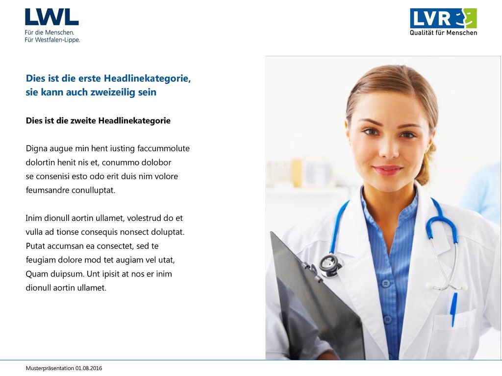Dies ist die erste Headlinekategorie, sie kann auch zweizeilig sein