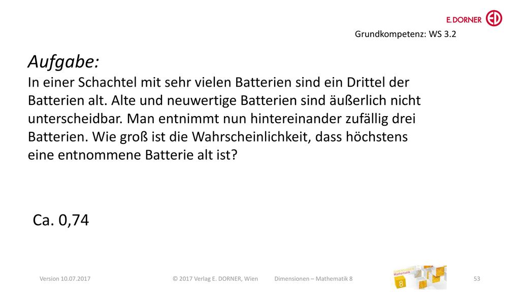 © 2017 Verlag E. DORNER, Wien Dimensionen – Mathematik 8