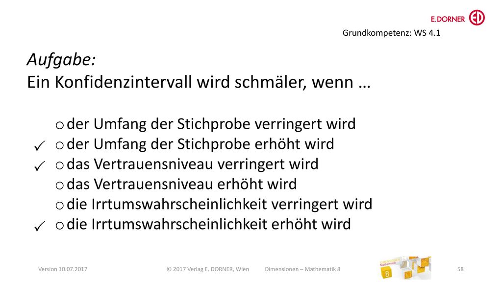 © 2017 Verlag E. DORNER, Wien Dimensionen – Mathematik 8