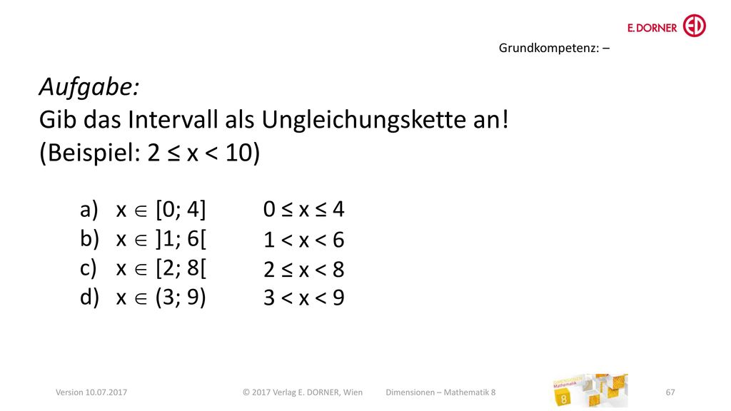 © 2017 Verlag E. DORNER, Wien Dimensionen – Mathematik 8