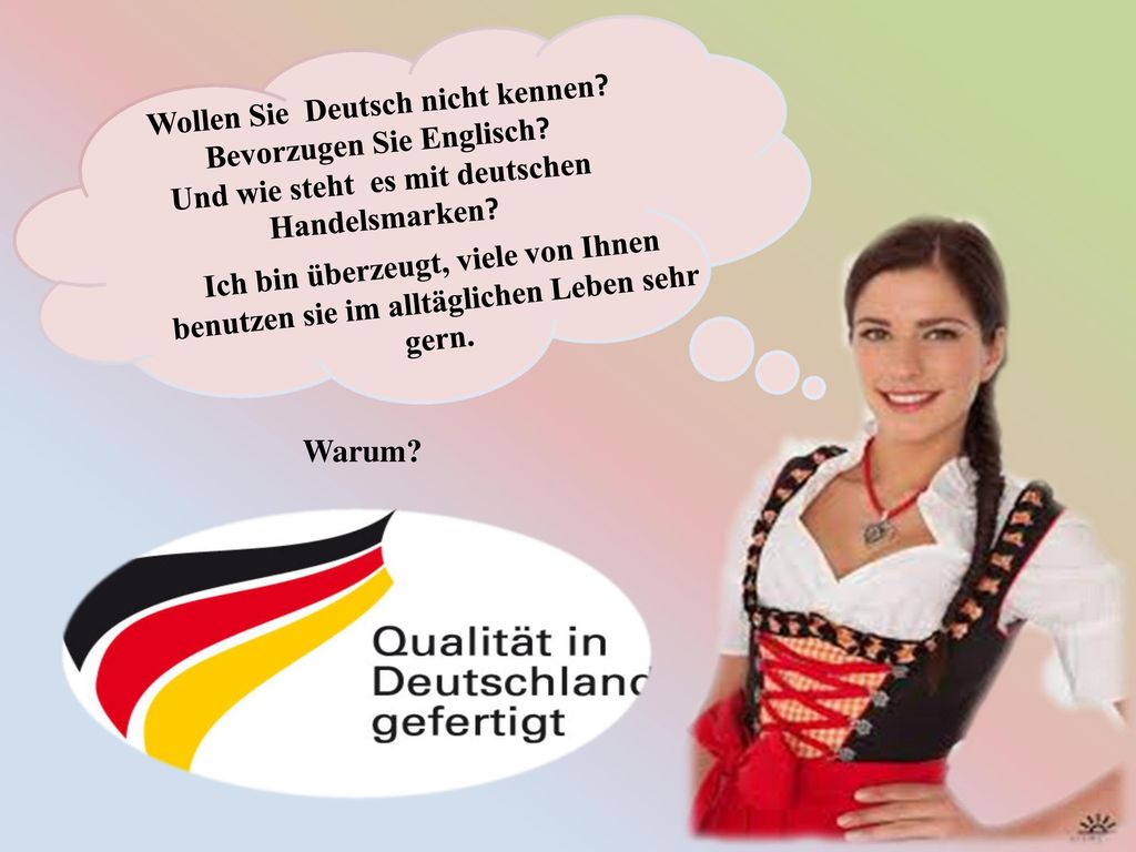 Bevorzugen Sie Englisch Und wie steht es mit deutschen Handelsmarken
