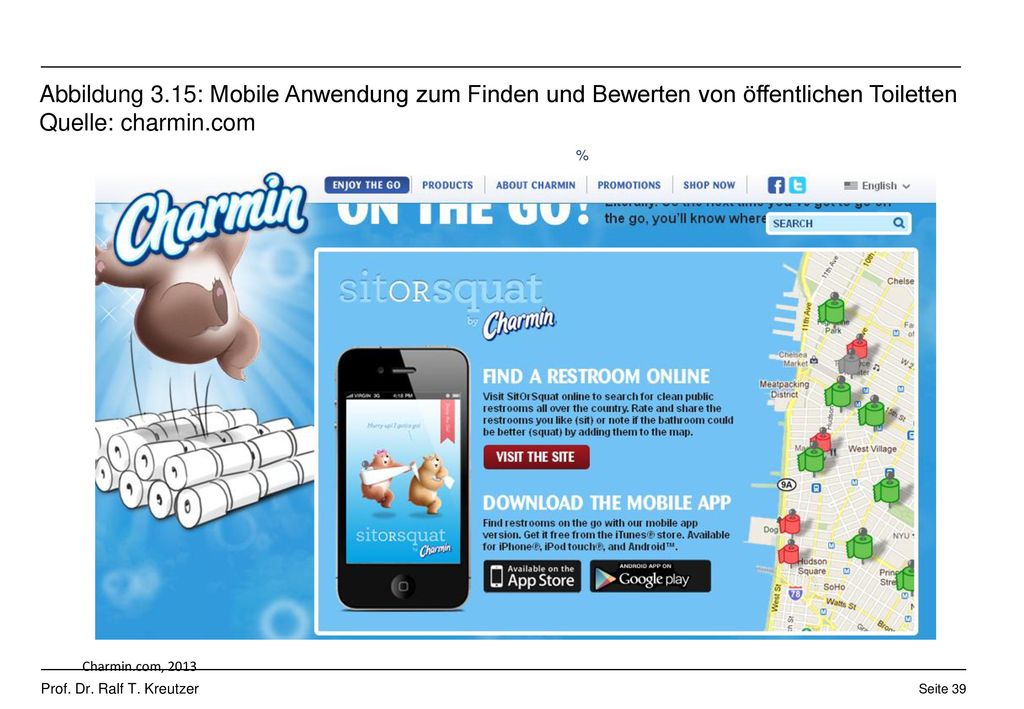 Abbildung 3.15: Mobile Anwendung zum Finden und Bewerten von öffentlichen Toiletten