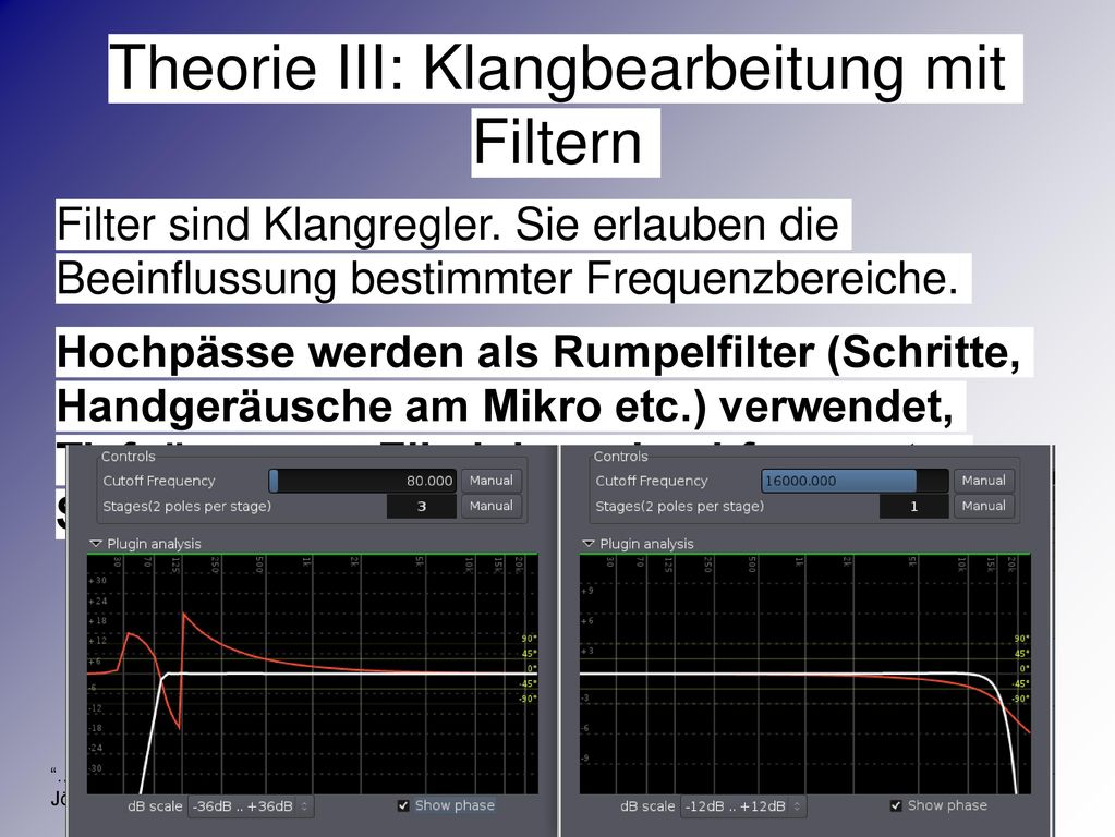 Theorie III: Klangbearbeitung mit Filtern