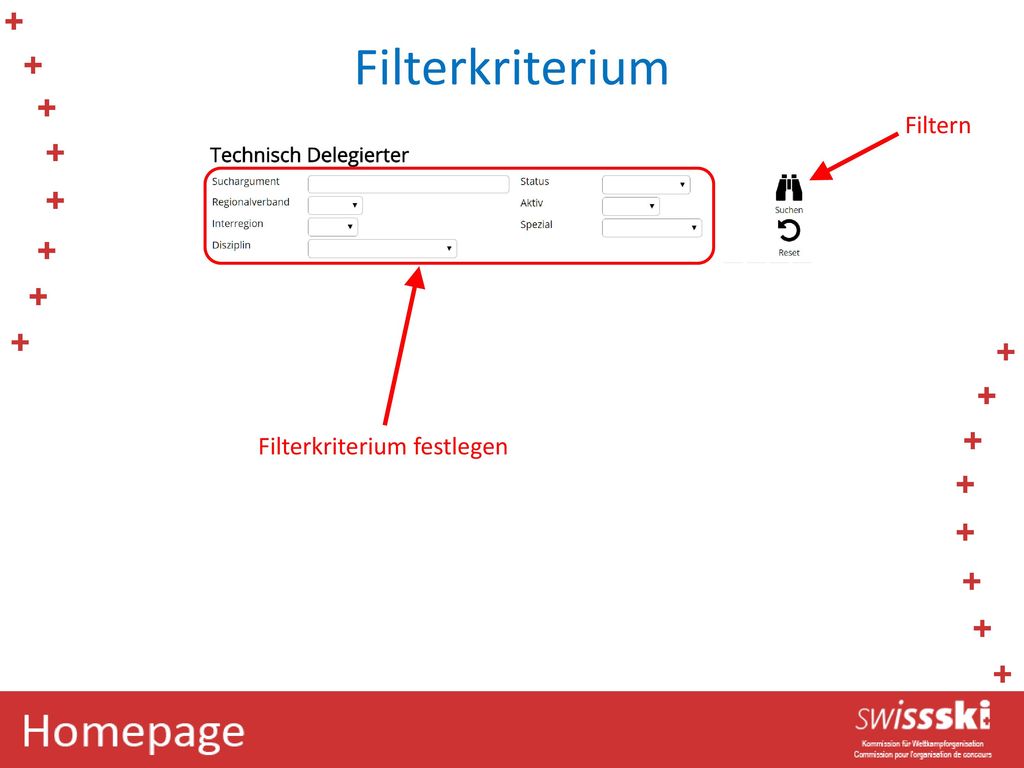 Filterkriterium Filtern Filterkriterium festlegen