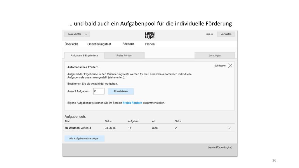 … und bald auch ein Aufgabenpool für die individuelle Förderung