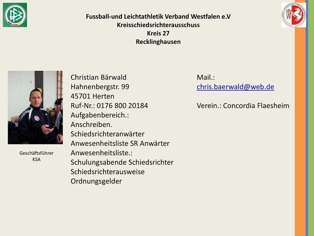 Schiedsrichteranwärter Anwesenheitsliste SR Anwärter