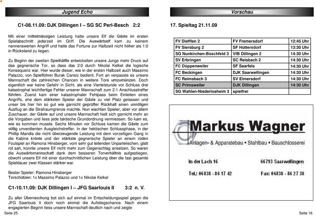 C : DJK Dillingen I – SG SC Perl-Besch 2:2