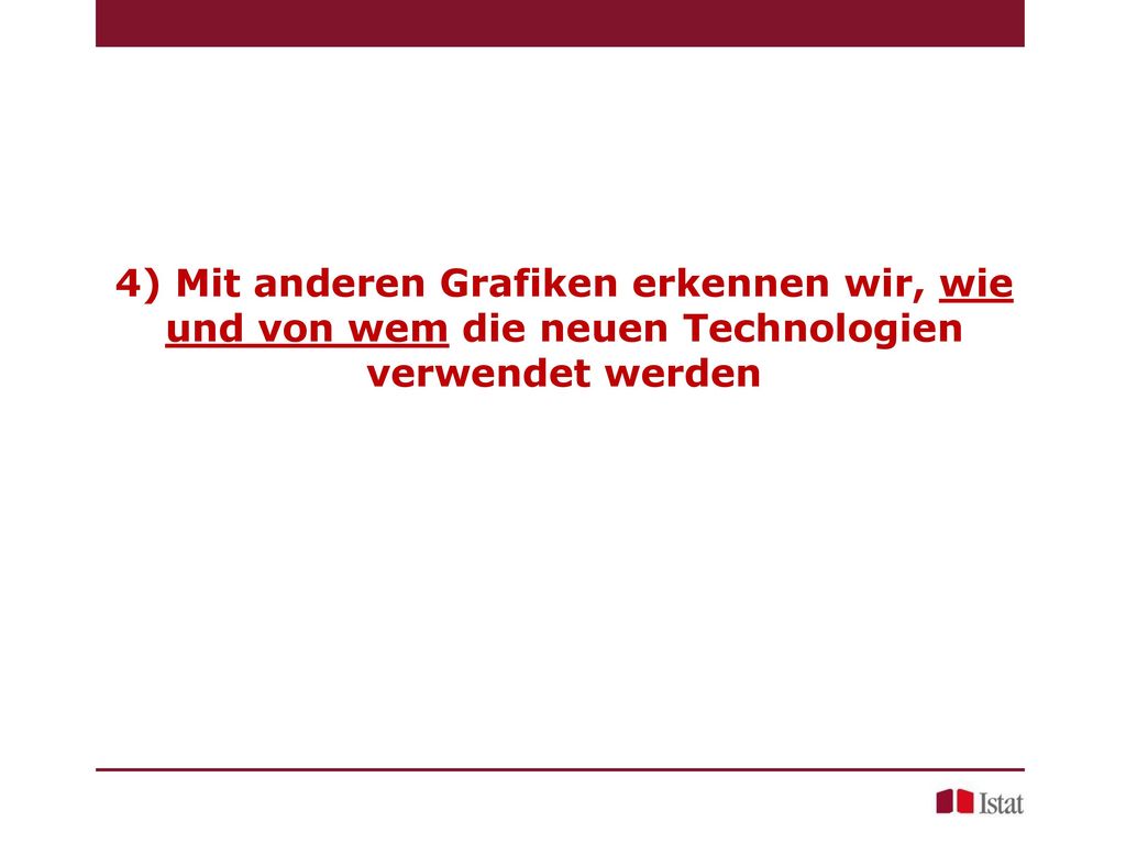 4) Mit anderen Grafiken erkennen wir, wie und von wem die neuen Technologien verwendet werden