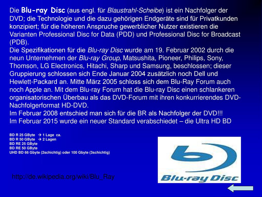 Speichermedien CD Blu Ray Disk USB Stick DVD Klassifizierung ppt herunterladen