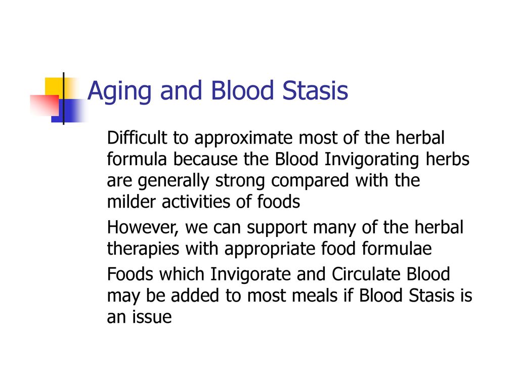 Aging and Blood Stasis Difficult to approximate most of the herbal