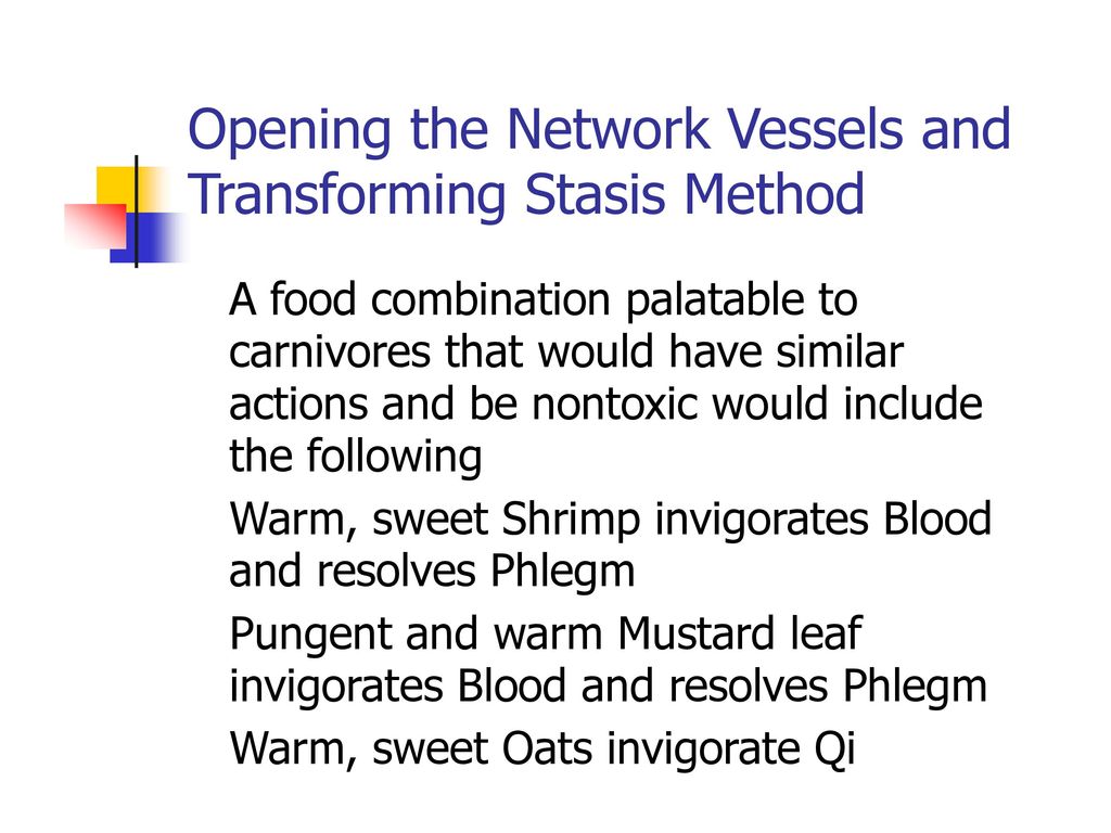 Opening the Network Vessels and Transforming Stasis Method