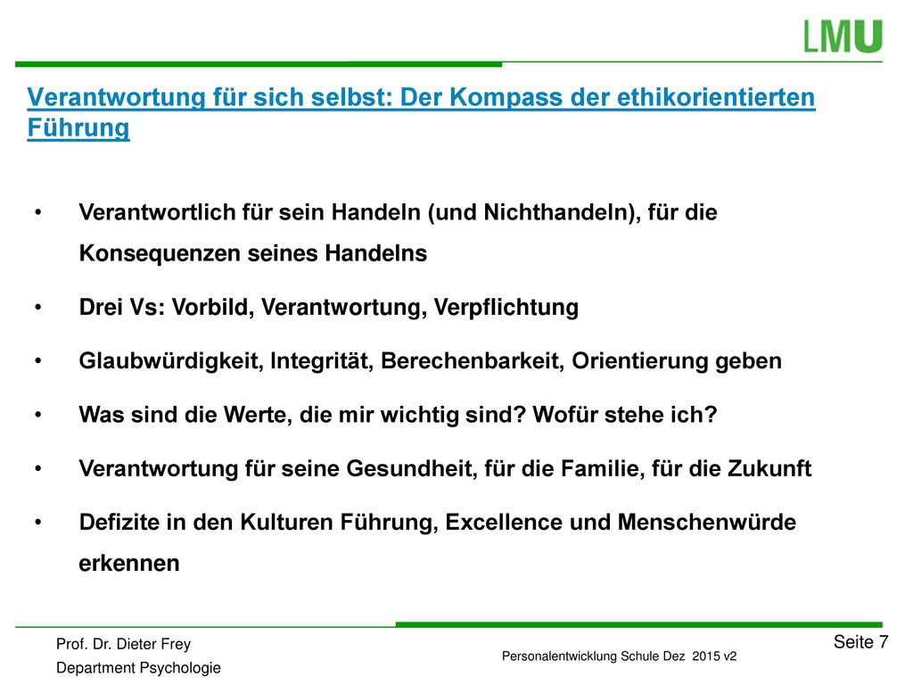 Verantwortung für sich selbst: Der Kompass der ethikorientierten Führung