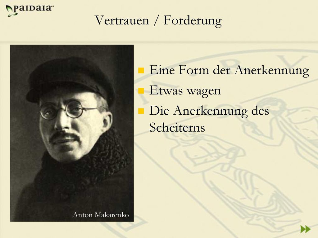 Eine Form der Anerkennung Etwas wagen Die Anerkennung des Scheiterns