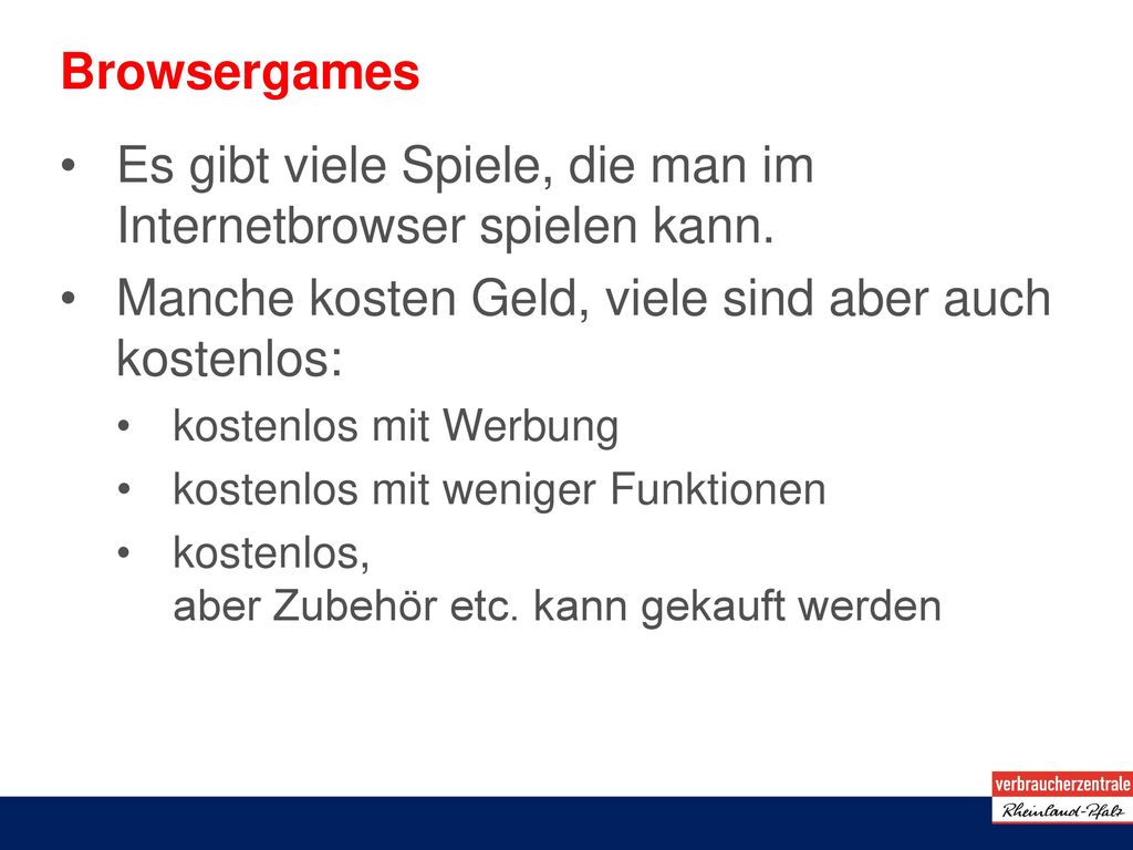 Es gibt viele Spiele, die man im Internetbrowser spielen kann.